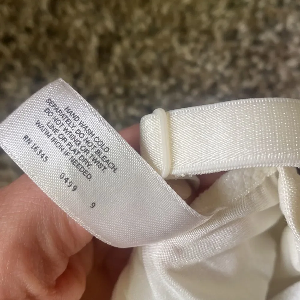 Vintage Victoria’s Secret Second Skin Satin Racerback from close Bra 34A Ivory